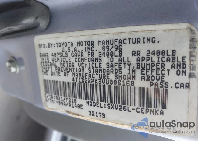 4T1BG22K3VU006160: 43337772