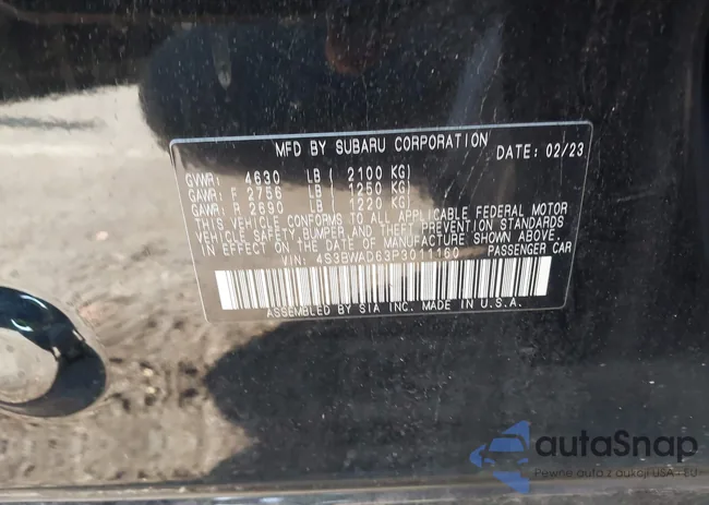 4S3BWAD63P3011160: 43337916