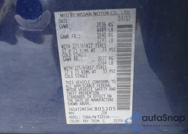 5N1AT2MT3HC805105: 43338081