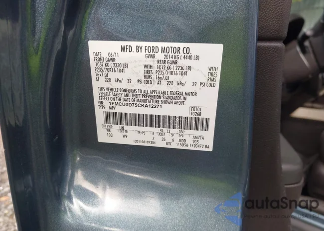 1FMCU0D75CKA12271: 43338105