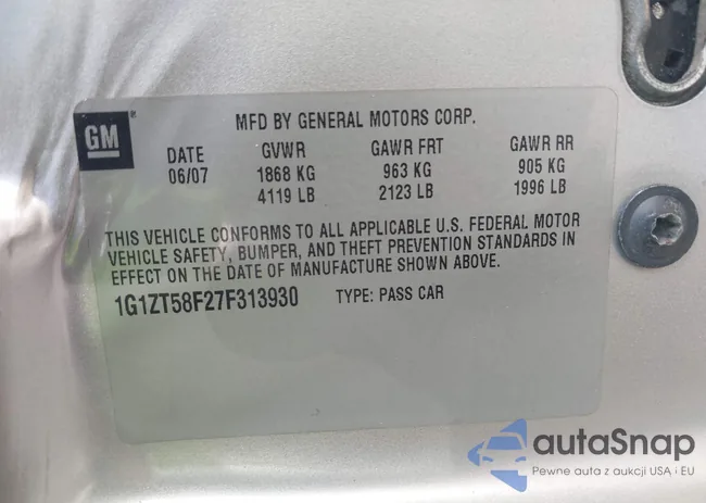 1G1ZT58F27F313930: 43338110