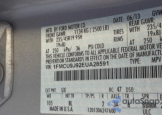 1FMCU9J92EUA28591: 43338189