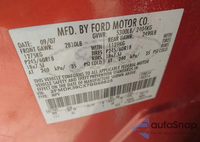 2FMDK39CX7BB68825: 43338253