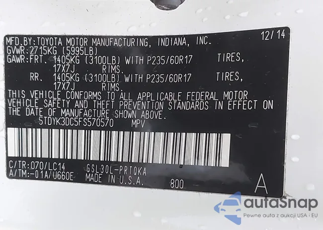 5TDYK3DC5FS570570: 43337450