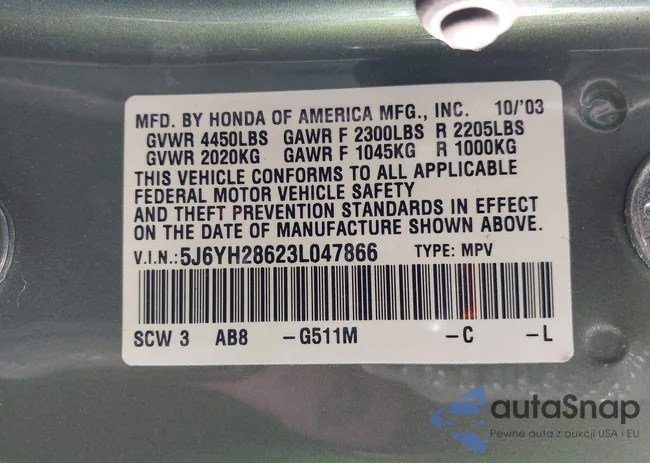 5J6YH28623L047866: 43337460