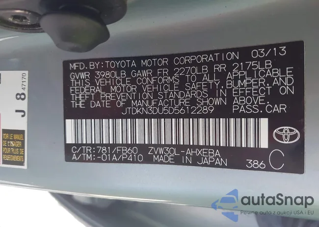 JTDKN3DU5D5612289: 43337644