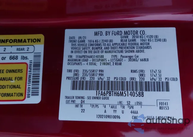 1FA6P8TH6M5140588: 43337647