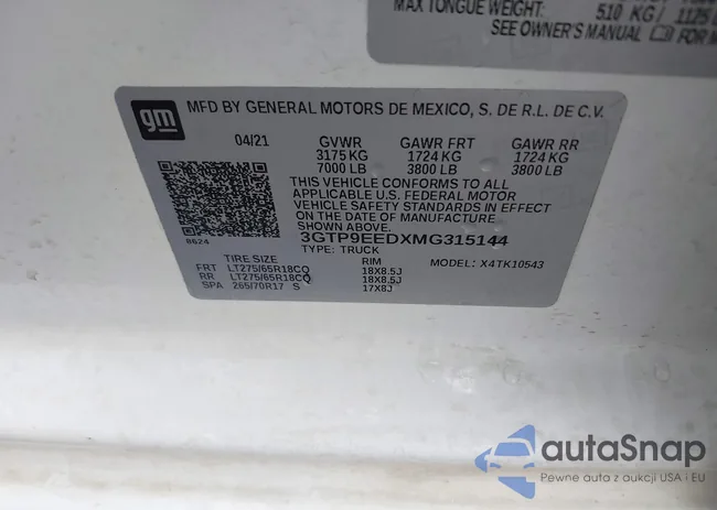 3GTP9EEDXMG315144: 43338735