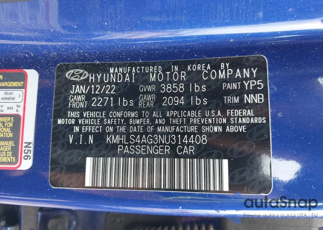 KMHLS4AG3NU314408: 43338774