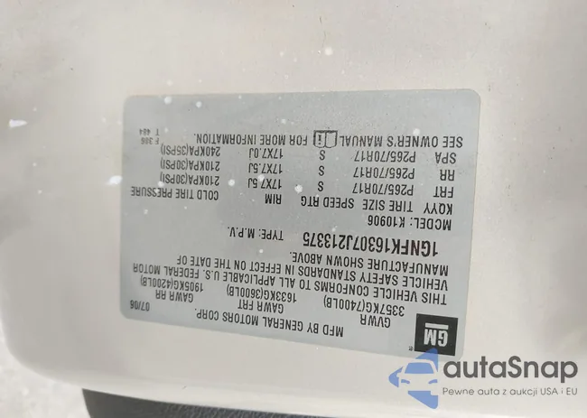 1GNFK16307J213375: 43338812