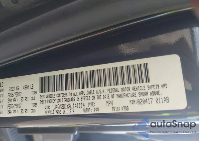 1J4GA2D1XAL141114: 43338871