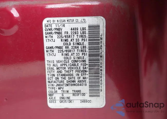 JN8AT2MT8HW384019: 43338900