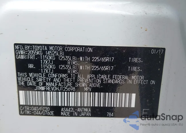 JTMWFREV0HJ125698: 43338913