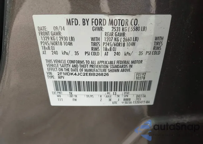 2FMDK4JC2EBB26826: 43338988