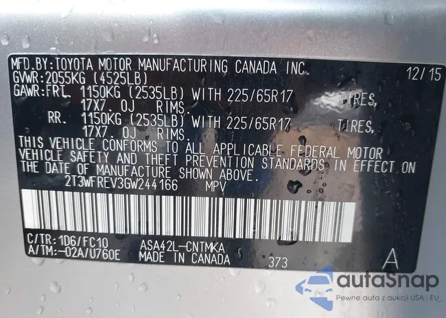 2T3WFREV3GW244166: 43339083