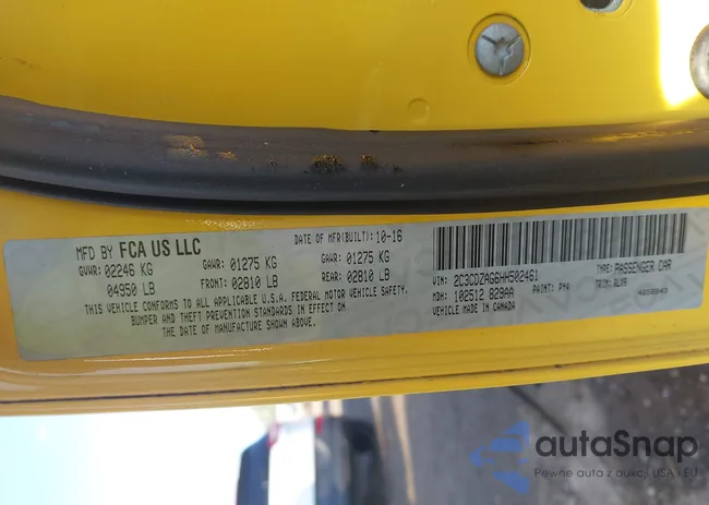 2C3CDZAG6HH502461: 43339085