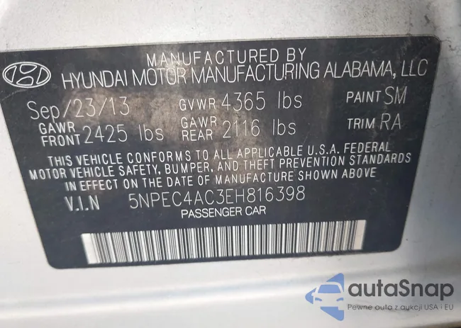 5NPEC4AC3EH816398: 43339100