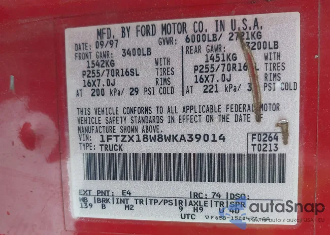 1FTZX18W8WKA39014: 43339123