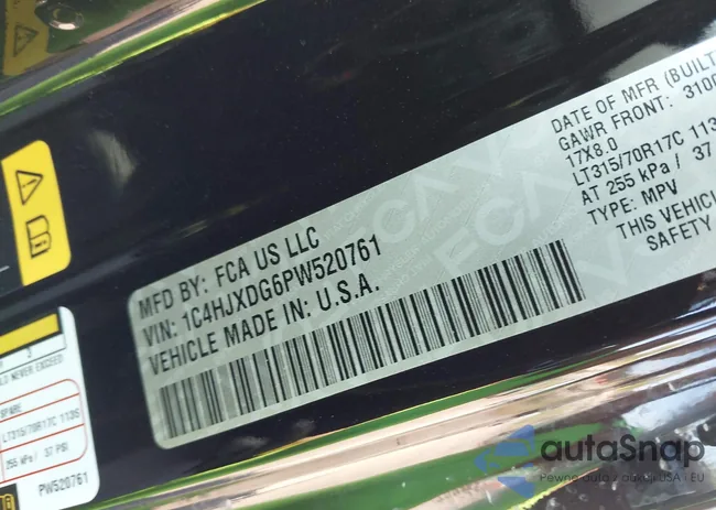 1C4HJXDG6PW520761: 43339201