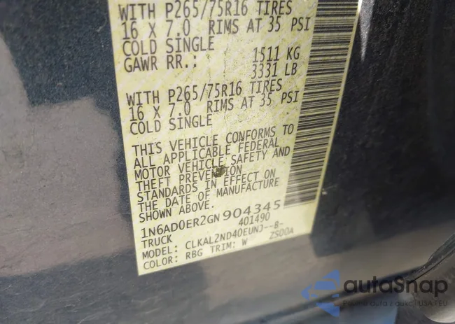 1N6AD0ER2GN904345: 43339227