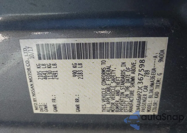 1N4AA6AP2JC367598: 43338405