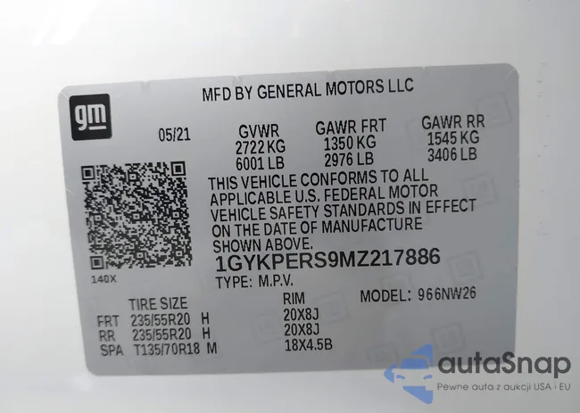 1GYKPERS9MZ217886: 43338417