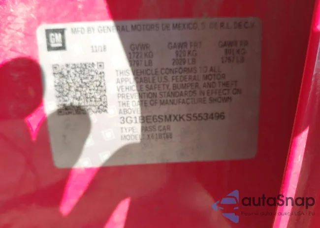 3G1BE6SMXKS553496: 43338426