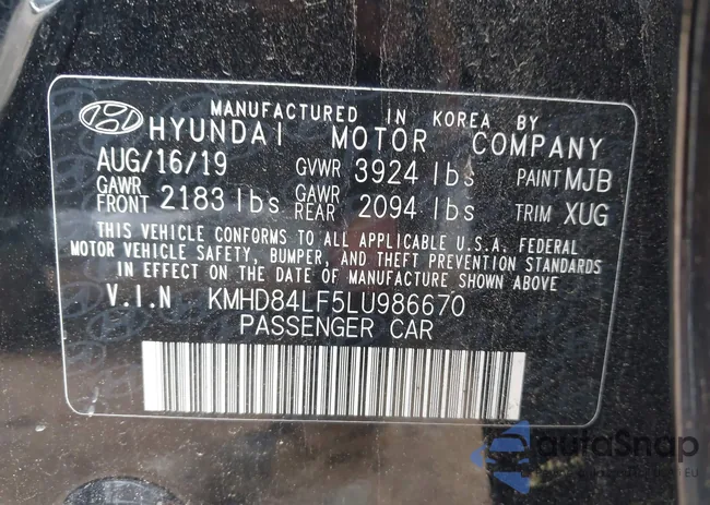 KMHD84LF5LU986670: 43338443