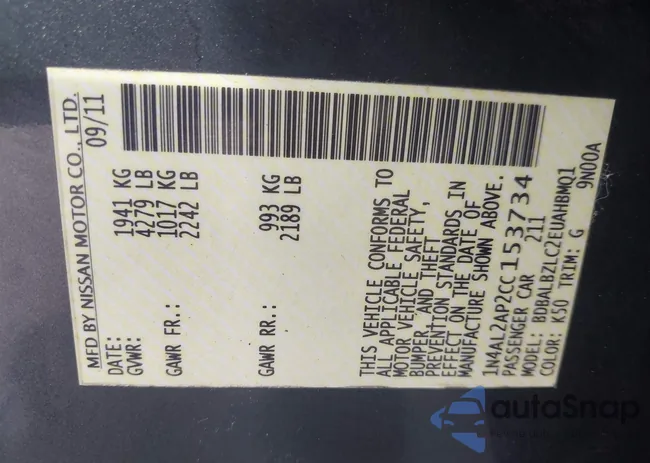 1N4AL2AP2CC153734: 43338484