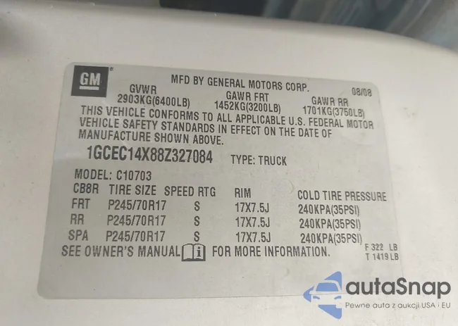 1GCEC14X88Z327084: 43338523