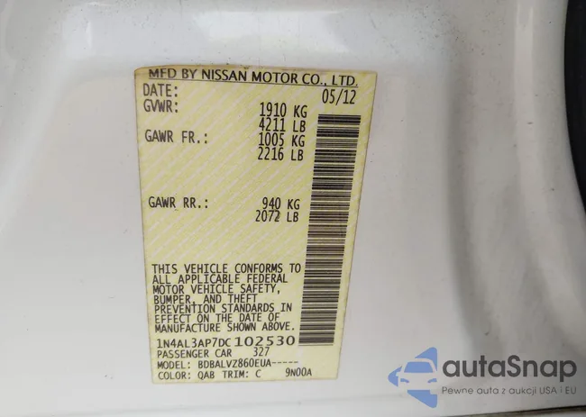 1N4AL3AP7DC102530: 43338632