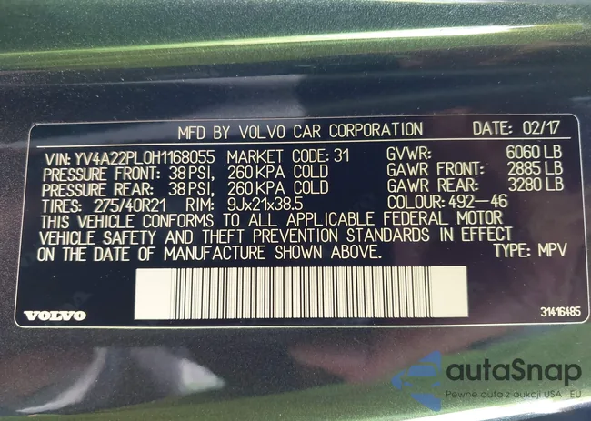 YV4A22PL0H1168055: 43338635