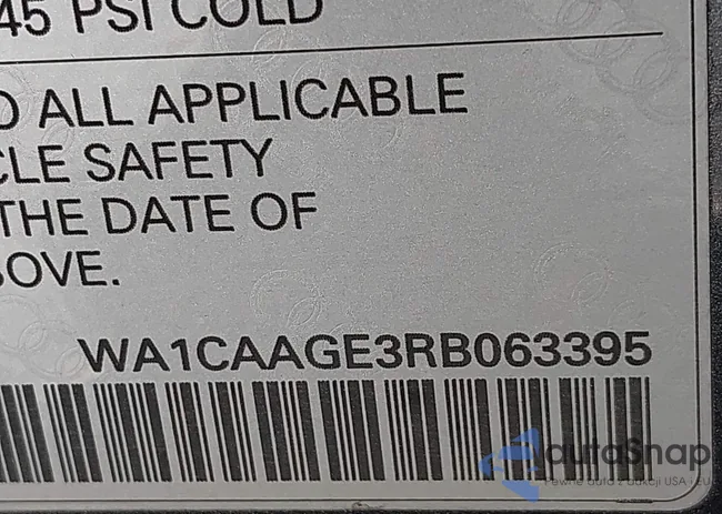 WA1CAAGE3RB063395: 43339697