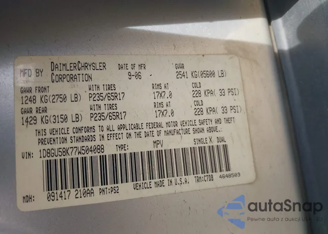 1D8GU58K77W504088: 43339764