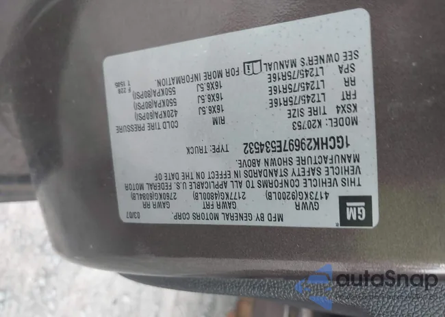 1GCHK29697E534532: 43339853