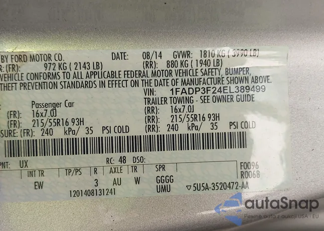 1FADP3F24EL389499: 43339957