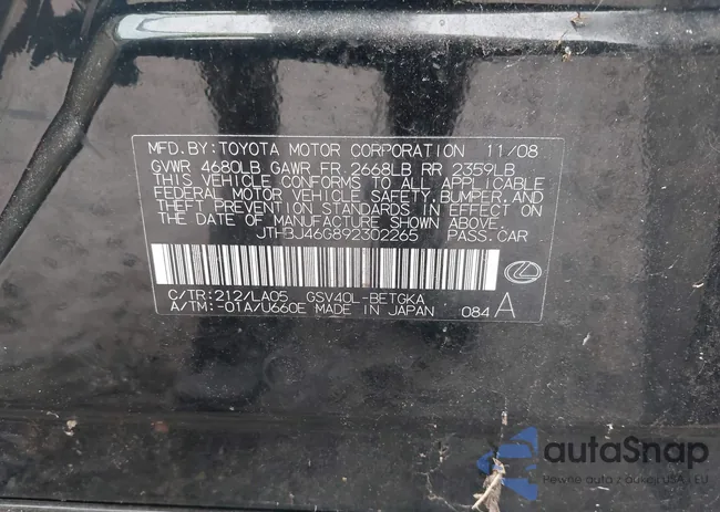 JTHBJ46G892302265: 43339986