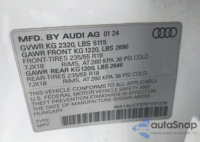 WA1AUCF37R1091376: 43339991