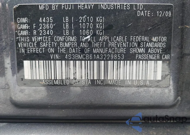 4S3BMCB61A3229853: 43339995