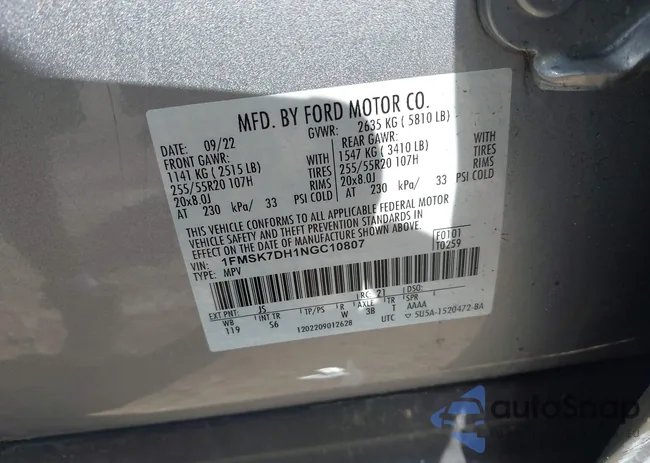 1FMSK7DH1NGC10807: 43340088