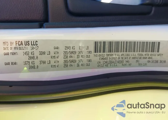 1C4RJEBG4JC142203: 43340162