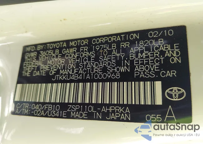 JTKKU4B41A1000968: 43340205