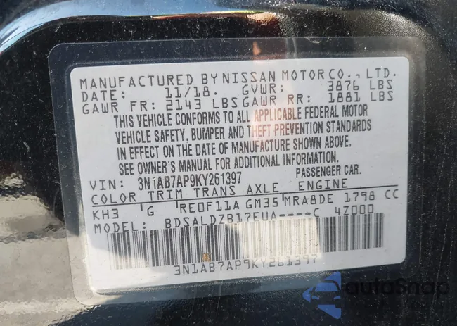 3N1AB7AP9KY261397: 43339320