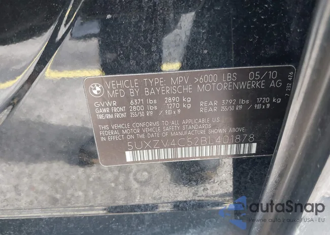 5UXZV4C52BL401878: 43339338