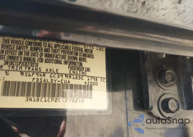 3N1BC1CP2CK278218: 43339433