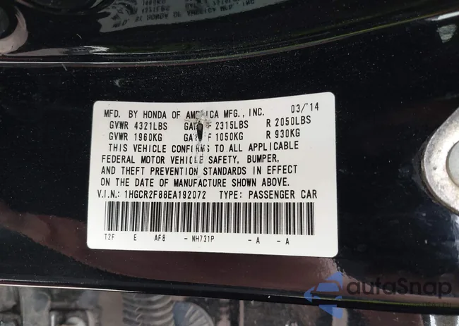 1HGCR2F88EA192072: 43339437