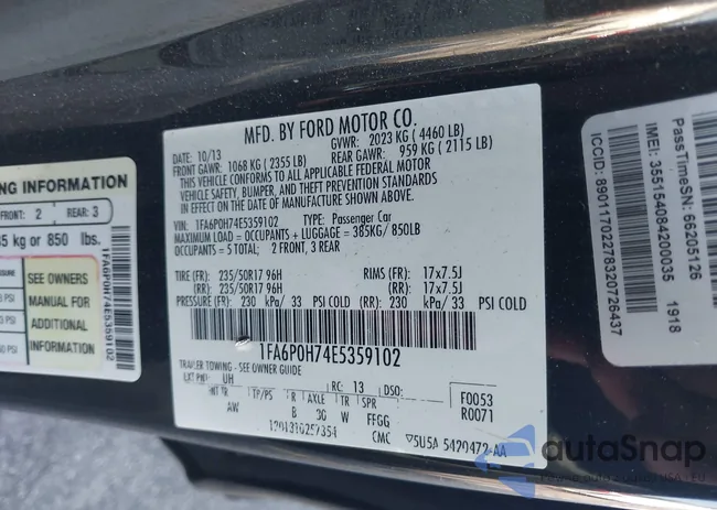 1FA6P0H74E5359102: 43339528