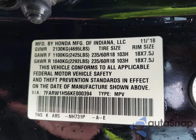 7FARW1H56KE000394: 43340688