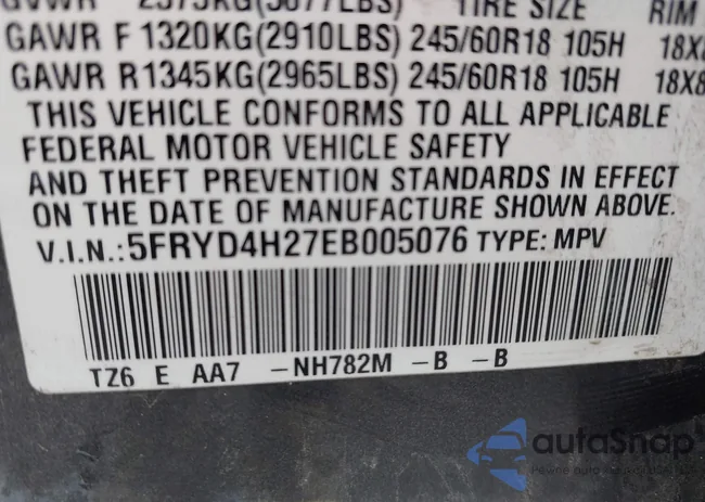 5FRYD4H27EB005076: 43340735