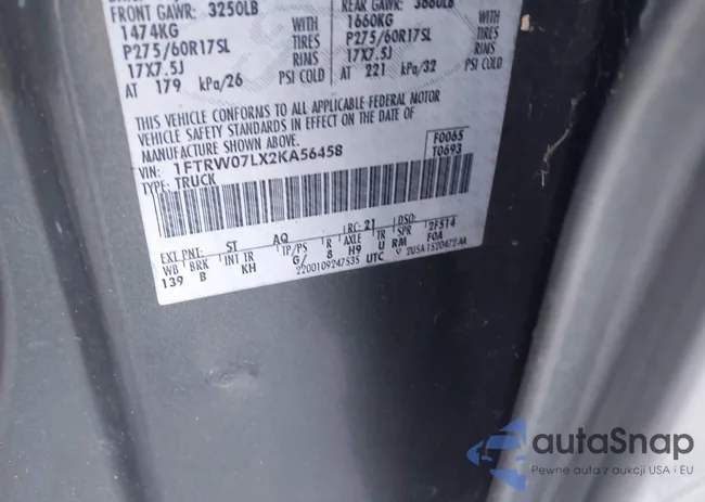 1FTRW07LX2KA56458: 43340830